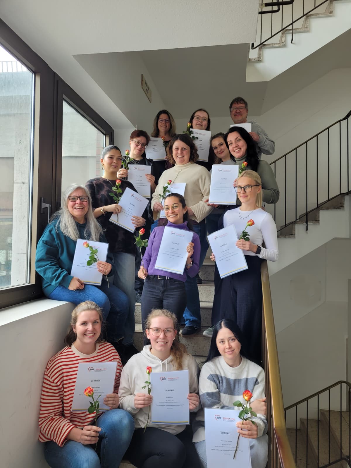 Abschlussklasse mit Zertifikaten